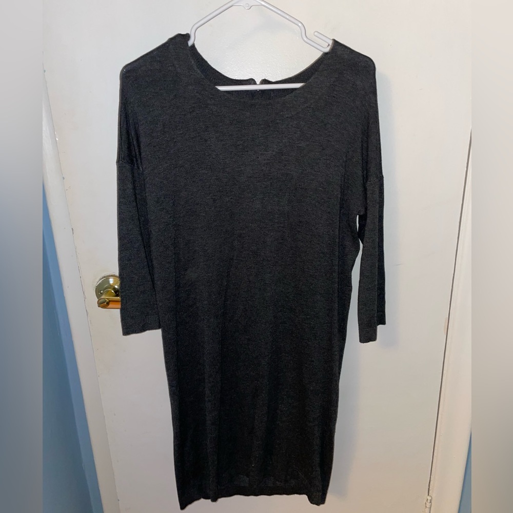 Vero Moda Knee Length Sweater Dress in Dark (Grey Size Medium)